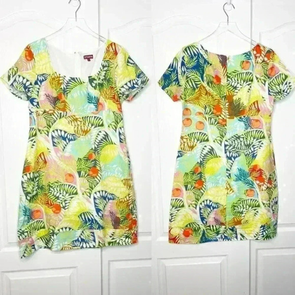 STAUD‎ Sandra Linen Dress Tropical Size 12 - Picture 5 of 14